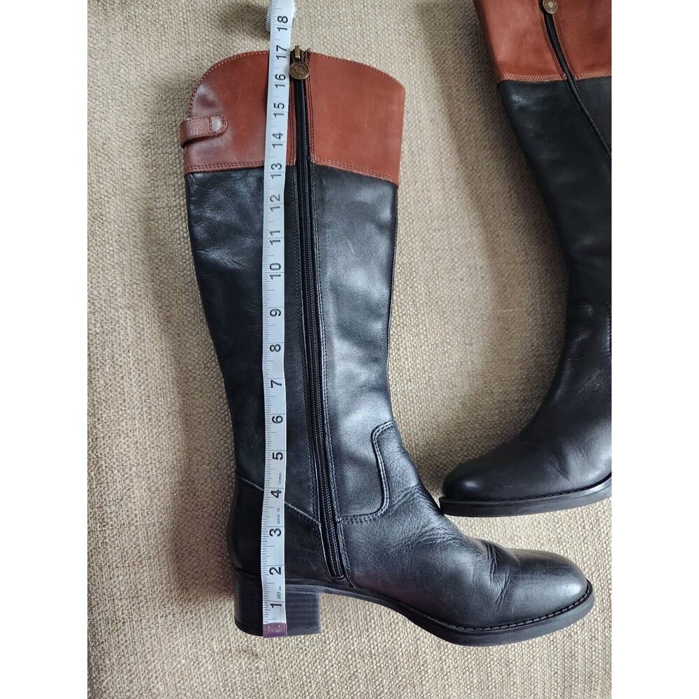 Franco Sarto Clove 2 Two-Tone Riding Boots Zip-Up Brown Black Womens 8 - Picture 11 of 12
